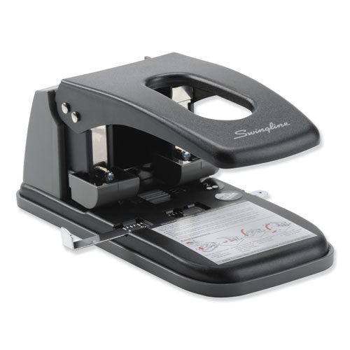 Image of Swingline® 100-Sheet High Capacity Two-Hole Punch, Fixed Centers, 9/32" Holes, Black/gray