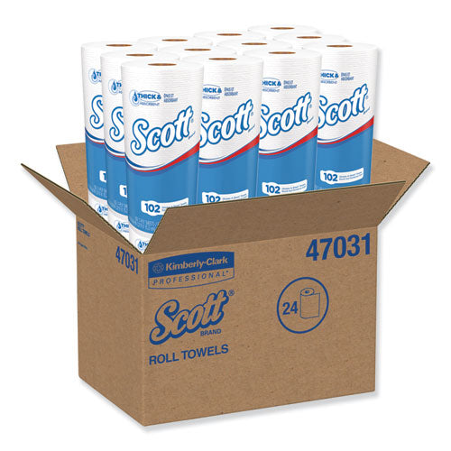Image of Scott® Choose-A-Sheet Mega Kitchen Roll Paper Towels, 1-Ply, 4.8 x 11, White, 102/Roll, 24/Carton