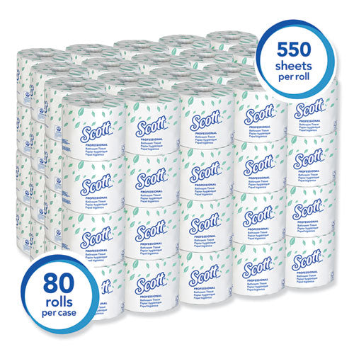 Image of Scott® Essential Standard Roll Bathroom Tissue for Business, Septic Safe, 2-Ply, White, 550 Sheets/Roll