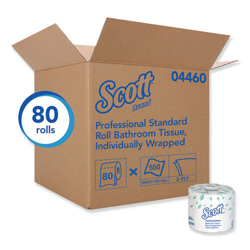 Image of Scott® Essential Standard Roll Bathroom Tissue for Business, Septic Safe, 2-Ply, White, 550 Sheets/Roll