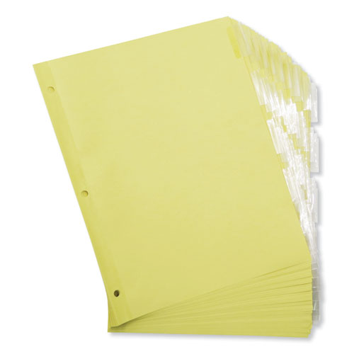 Image of Universal® Insertable Tab Index, 5-Tab, 11 x 8.5, Buff, Clear Tabs, 24 Sets