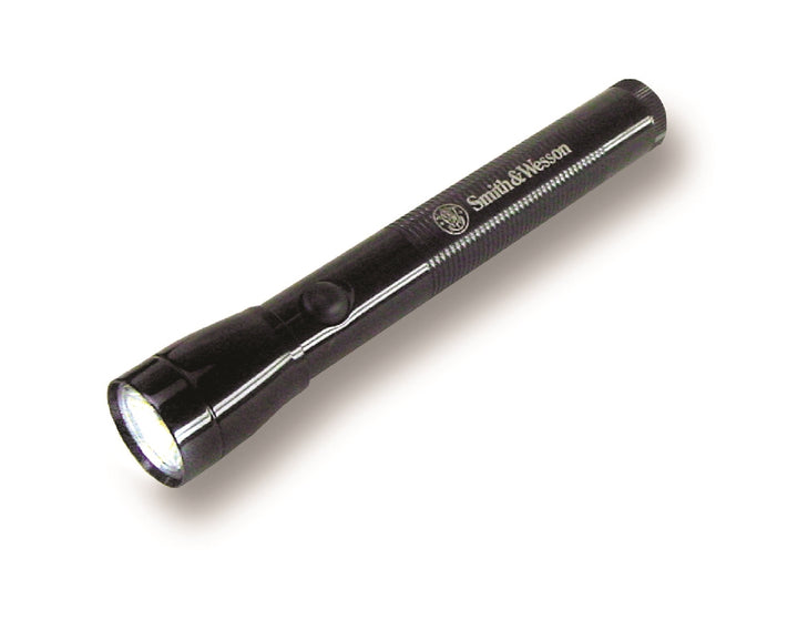 Image of Skilcraft Aluminum Flashlight, 6-1/4" Long, Includes 2 AA Batteries & Belt Holster, Black