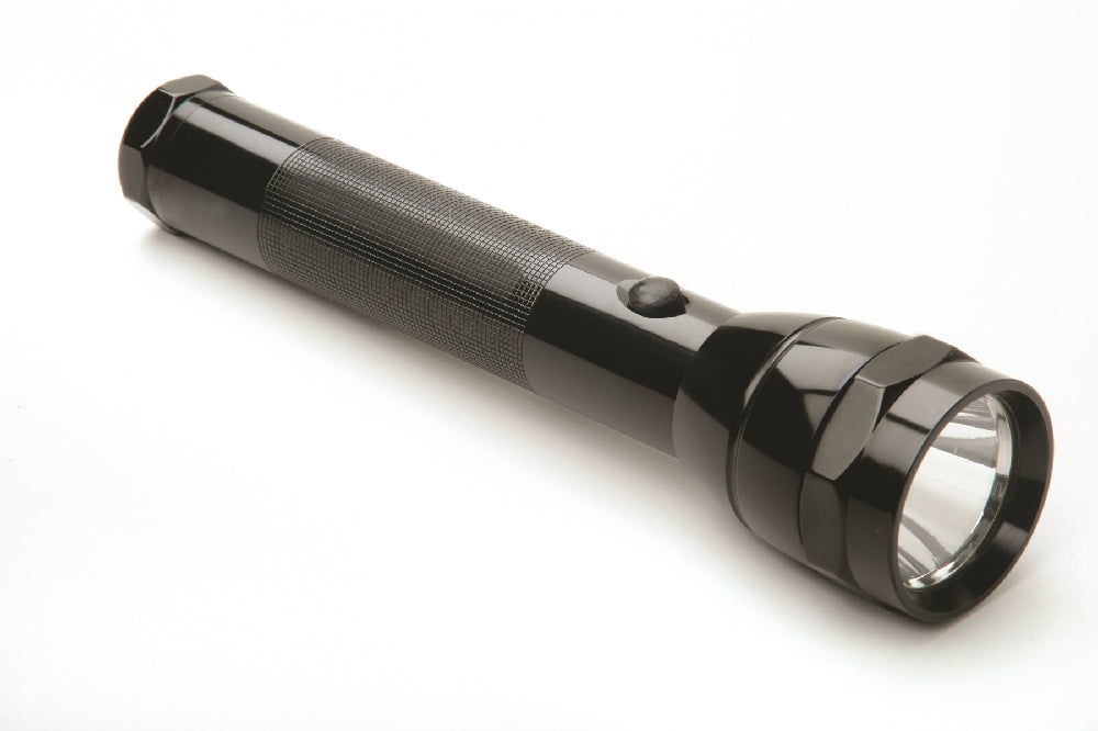 Image of Skilcraft Aluminum Flashlight, 10-1/2" Long, Requires 2 D Batteries, Black