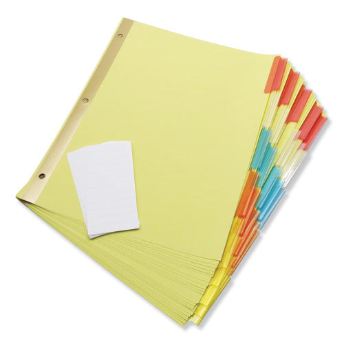 Image of Universal® Deluxe Extended Insertable Tab Indexes, 5-Tab, 11 x 8.5, Buff, Assorted Tabs, 6 Sets