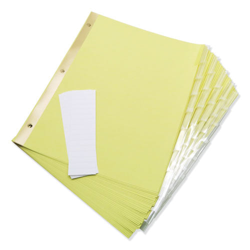 Image of Universal® Deluxe Extended Insertable Tab Indexes, 8-Tab, 11 x 8.5, Buff, Clear Tabs, 6 Sets