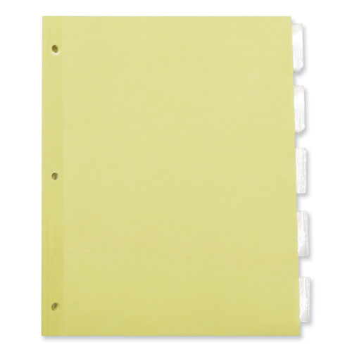 Image of Universal® Insertable Tab Index, 5-Tab, 11 x 8.5, Buff, Clear Tabs, 24 Sets