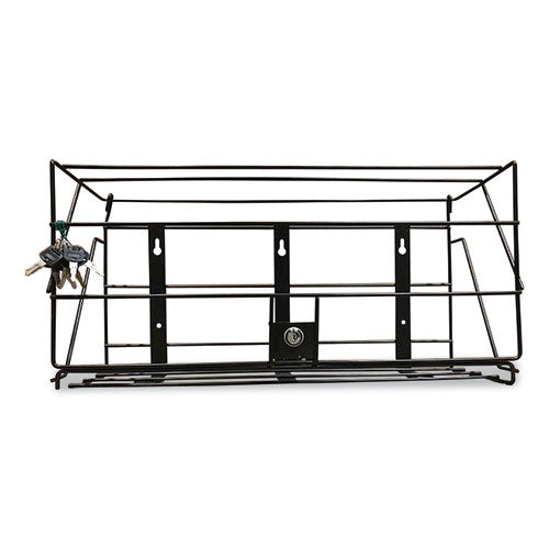 Image of Boardwalk® Locking Rack for 3 Liter PDC Cleaner Bottles, 1-Shelf, 24w x 10d x 12h, Black