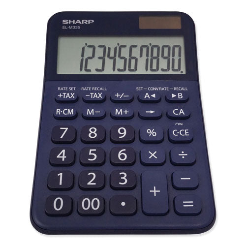 Image of Sharp® Elm335bbl Desktop Calculator, 10-Digit Lcd, Blue