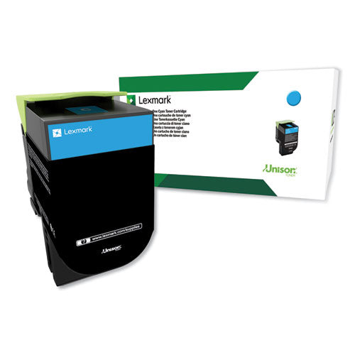 Image of Lexmark 80c0hcg Return Program High-Yield Toner, 3,000 Page-Yield, Cyan, Taa Compliant