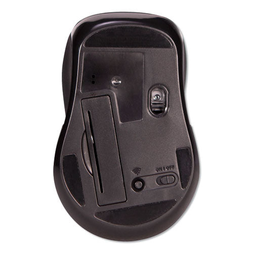 Image of Innovera® Mid-Size Wireless Optical Mouse with Micro USB, 2.4 GHz Frequency/26 ft Wireless Range, Right Hand Use, Black