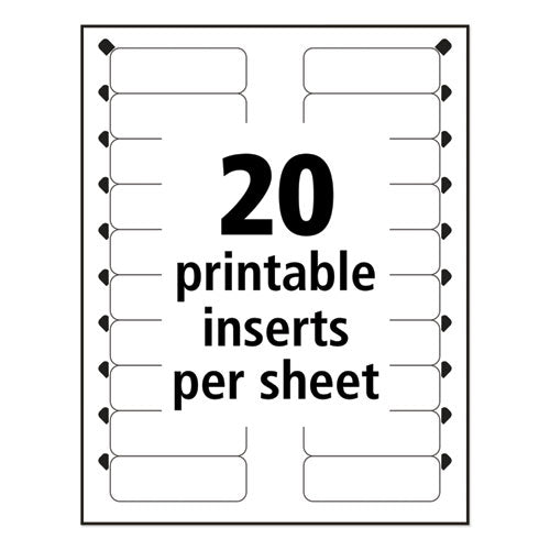 Image of Avery® The Mighty Badge Name Badge Holder Kit, Horizontal, 3 X 1, Inkjet, Gold, 10 Holders/ 80 Inserts
