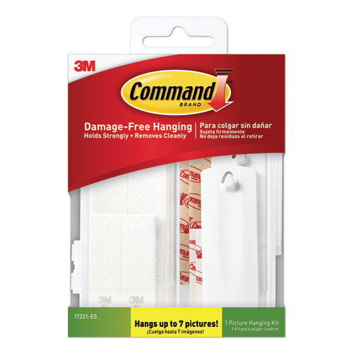 Image of Command Picture Hanging Kit, Assorted Sizes, Plastic, White, 1 lb; 4 lb Capacities, 24 Pieces/Pack