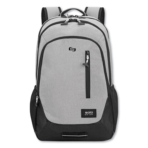 Image of Solo Region Backpack, Fits Devices Up to 15.6", Nylon/Polyester, 13 x 5 x 19, Light Gray