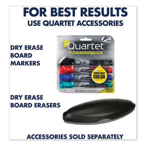 Image of Quartet® Porcelain Magnetic Whiteboard, 96" x 48", White Surface, Satin Aluminum Frame