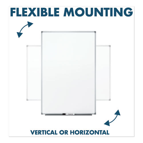 Image of Mead® Dry Erase Board with Aluminum Frame, 72" x 48", White Surface, Satin Aluminum Frame