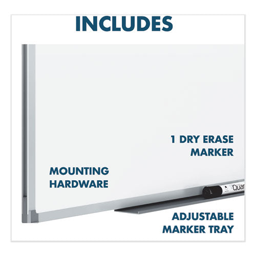 Image of Mead® Dry Erase Board with Aluminum Frame, 36" x 24", White Surface, Satin Aluminum Frame