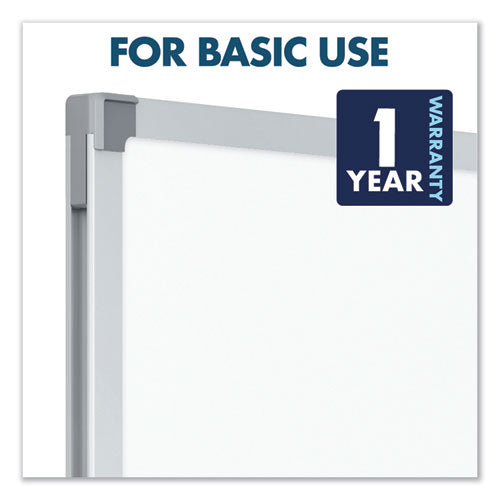 Image of Mead® Dry Erase Board with Aluminum Frame, 36" x 24", White Surface, Satin Aluminum Frame