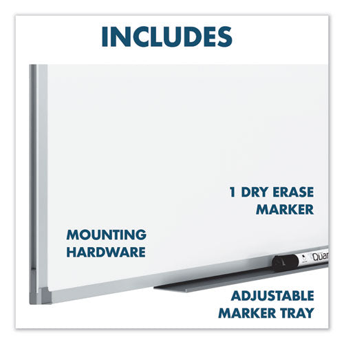 Image of Mead® Dry Erase Board with Aluminum Frame, 72" x 48", White Surface, Satin Aluminum Frame