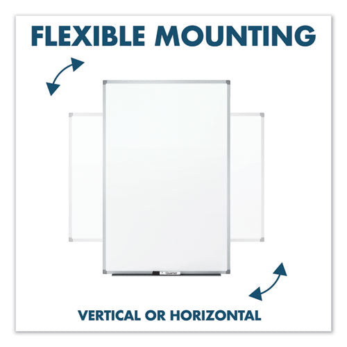 Image of Mead® Dry Erase Board with Aluminum Frame, 36" x 24", White Surface, Satin Aluminum Frame