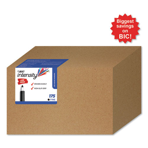 Image of BIC® Intensity Low Odor Fine Point Dry Erase Marker Xtra Value Pack, Fine Bullet Tip, Black, 175/carton