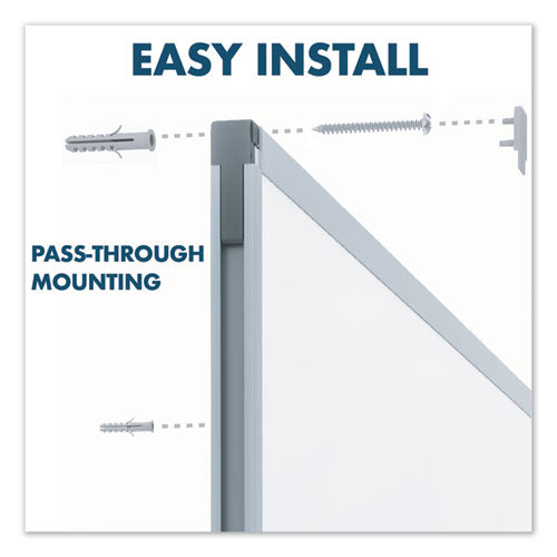 Image of Mead® Dry Erase Board with Aluminum Frame, 72" x 48", White Surface, Satin Aluminum Frame