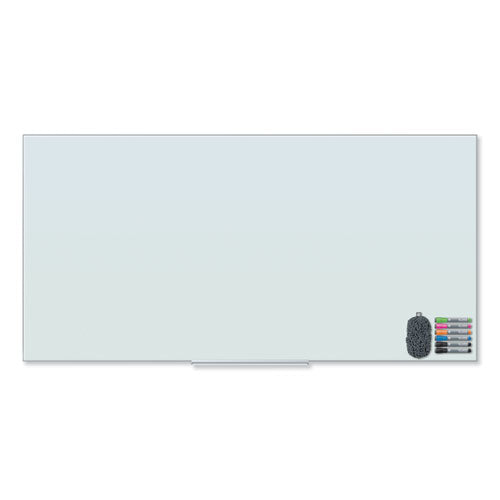 Image of U Brands Floating Glass Dry Erase Board, 72" x 36" (Actual Size: 70" x 35"), White Surface