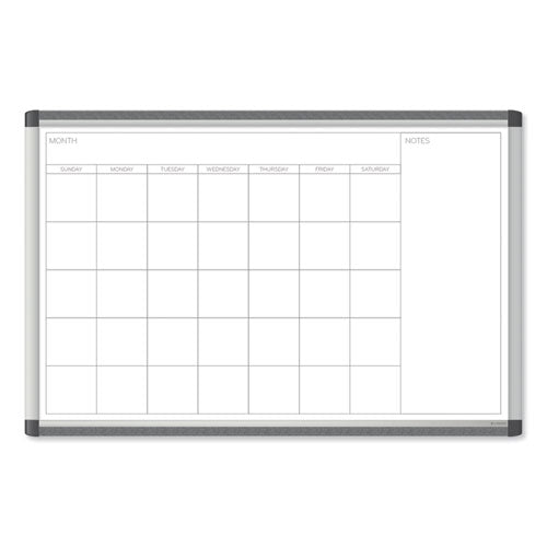 Image of U Brands PINIT Magnetic Dry Erase Calendar, Monthly Planning/Scheduling, 36 x 24 (Actual Size: 35 x 23), White Surface, Aluminum Frame