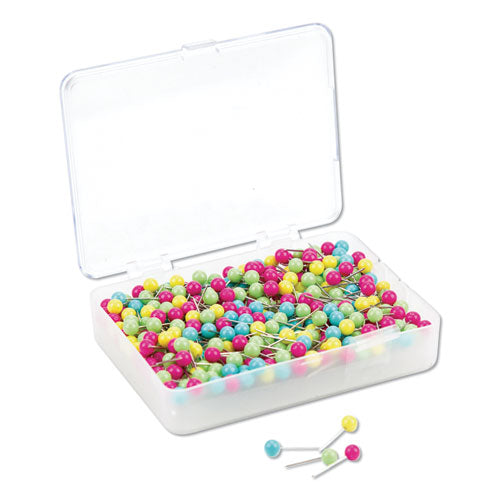 Image of U Brands Map Push Pins, Plastic, Assorted, 0.5", 300/Pack