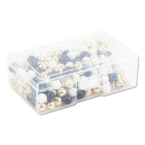 Image of U Brands Fashion Sphere Push Pins, Plastic, Assorted, 0.44", 200/Pack