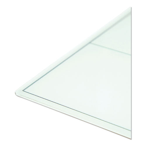 Image of U Brands Floating Glass Dry Erase Calendar, Monthly Planning/Scheduling, 48" x 36" (Actual Size: 47" x 35"), White Surface