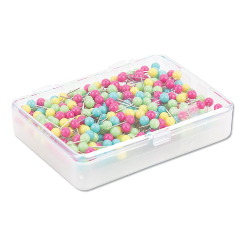 Image of U Brands Map Push Pins, Plastic, Assorted, 0.5", 300/Pack