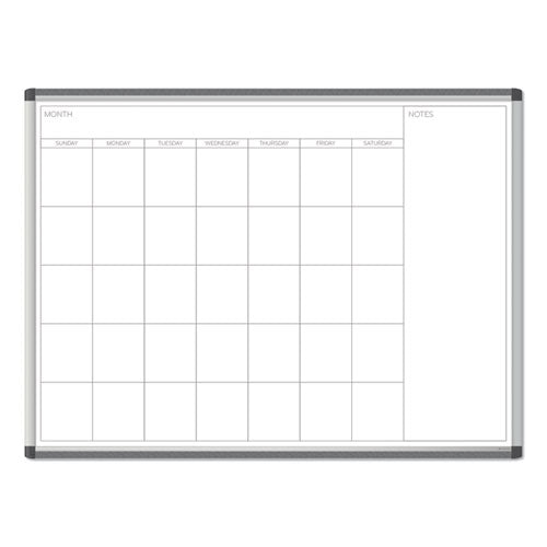 Image of U Brands PINIT Magnetic Dry Erase Calendar, Monthly Planning/Scheduling, 48 x 36 (Actual Size: 47 x 35), White Surface, Aluminum Frame