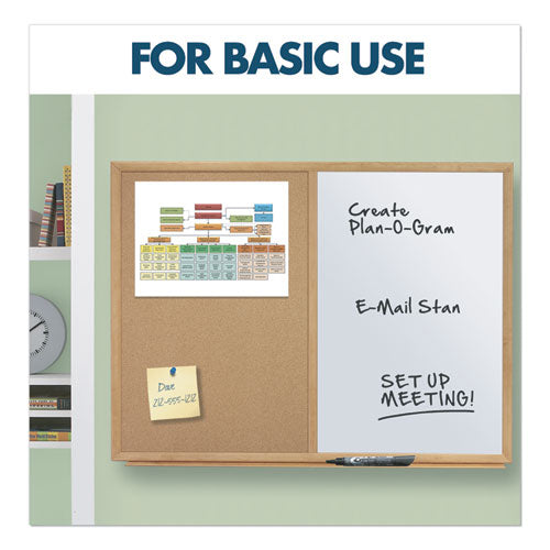 Image of Quartet® Combination Board, 36" x 24", Brown/White Surface, Oak Finished Fiberboard (MDF) Frame