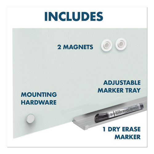 Image of Quartet® Infinity Magnetic Glass Dry Erase Cubicle Board, 30" x 18", White Surface