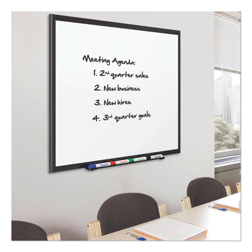 Image of Quartet® Classic Series Porcelain Magnetic Dry Erase Board, 72" x 48", White Surface, Black Aluminum Frame
