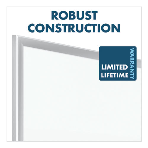 Image of Quartet® Classic Series Porcelain Magnetic Dry Erase Board, 96" x 48", White Surface, Satin Aluminum Frame