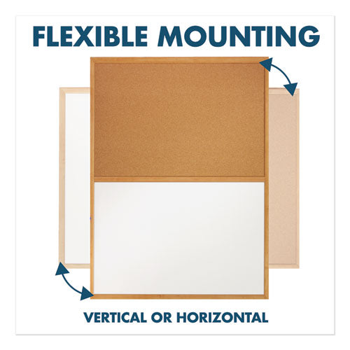 Image of Quartet® Combination Board, 48" x 36", Brown/White Surface, Oak Finished Fiberboard (MDF) Frame