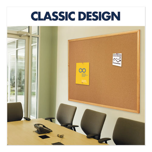 Image of Quartet® Classic Series Cork Bulletin Board, 36" x 24", Tan Surface, Oak Finished Fiberboard (MDF) Frame