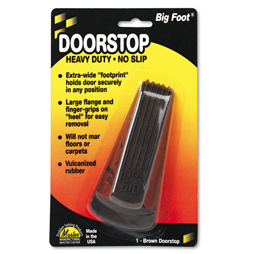 Image of Master Caster® Big Foot Doorstop, No Slip Rubber Wedge, 2.25w X 4.75d X 1.25h, Brown