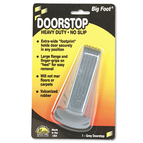 Image of Master Caster® Big Foot Doorstop, No Slip Rubber Wedge, 2.25w X 4.75d X 1.25h, Gray