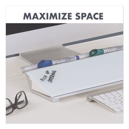Image of Quartet® Glass Dry Erase Desktop Computer Pad, 18" x 6", White Surface