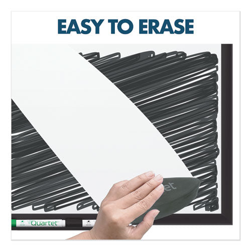 Image of Quartet® Classic Series Porcelain Magnetic Dry Erase Board, 60" x 36", White Surface, Black Aluminum Frame