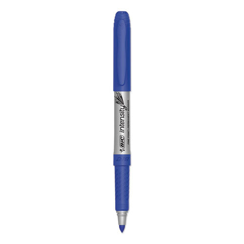 Image of BIC® Intensity Fine Tip Permanent Marker, Fine Bullet Tip, Deep Sea Blue, Dozen