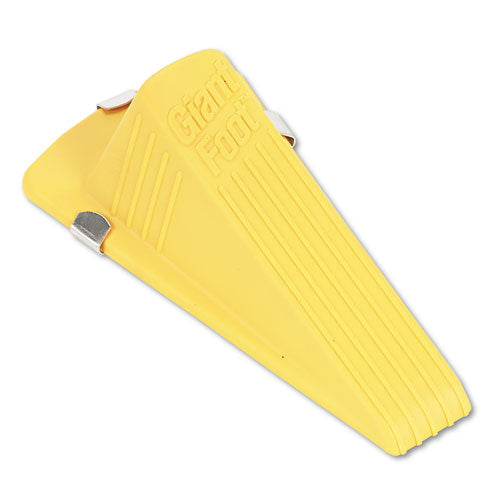 Image of Master Caster® Giant Foot Magnetic Doorstop, No-Slip Rubber Wedge, 3.5w X 6.75d X 2h, Yellow