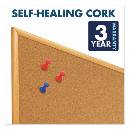 Image of Quartet® Combination Board, 48" x 36", Brown/White Surface, Oak Finished Fiberboard (MDF) Frame