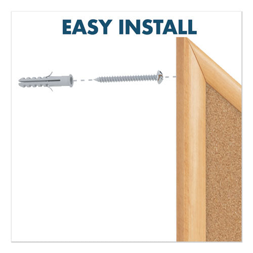 Image of Quartet® Combination Board, 36" x 24", Brown/White Surface, Oak Finished Fiberboard (MDF) Frame