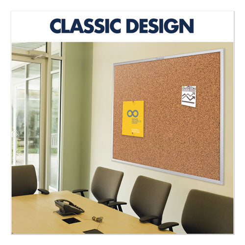 Image of Quartet® Classic Series Cork Bulletin Board, 96" x 48", Tan Surface, Anodized Aluminum Frame