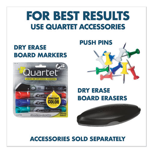 Image of Quartet® Combination Board, 48" x 36", Brown/White Surface, Oak Finished Fiberboard (MDF) Frame