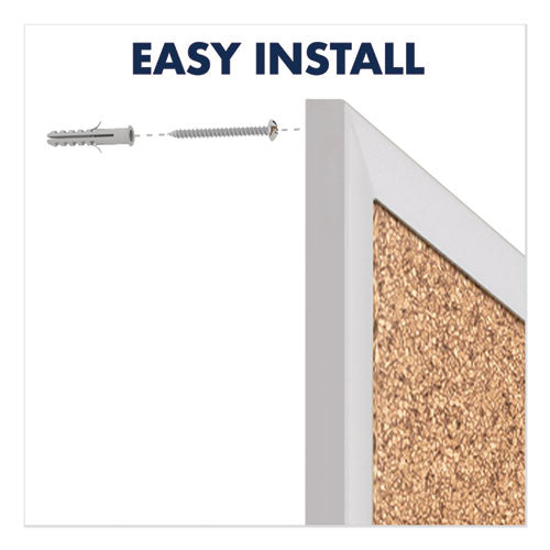 Image of Quartet® Classic Series Cork Bulletin Board, 96" x 48", Tan Surface, Anodized Aluminum Frame