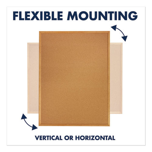 Image of Quartet® Classic Series Cork Bulletin Board, 36" x 24", Tan Surface, Oak Finished Fiberboard (MDF) Frame